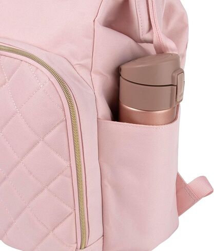 Baby Essentials Super Cooler Main Frame Diaper Backpack with Changing Pad, Stroller Straps, Insulated Bottle Compartment (Mauve Pink) in Saudi Arabia