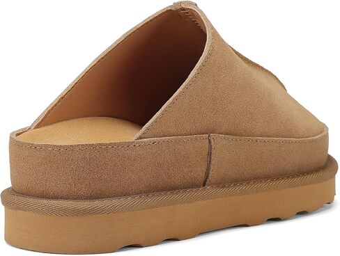 Women's Suede Clogs Leather Mules Platform Slippers for Women Comfort Slipper ThickBrown in Saudi Arabia