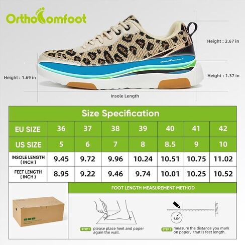 أحذية المشي النسائية من OrthoComfoot لتقويم العظام مع دعم للقوس: أحذية رياضية عصرية مريحة لالتهاب اللفافة الأخمصية، أحذية رياضية كاجوال لتقويم العظام لتخفيف آلام الكعب والقدم in Kuwait