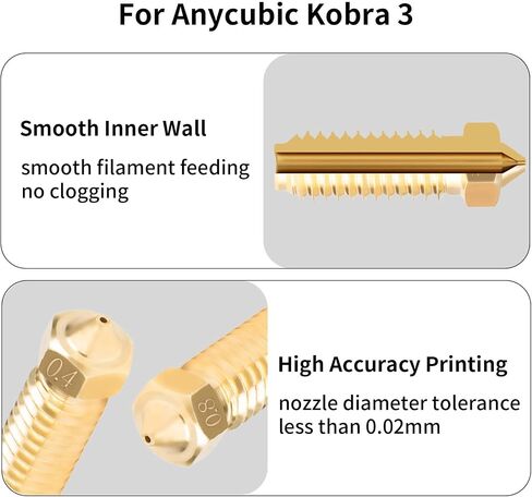 10 قطع من الفوهات النحاسية من Ideaformer لـ Anycbic Kobra 2، Kobra 2 Plus، Kobra 2 Max، Kobra 2 Pro، Kobra 2 Neo، مجموعة فوهات الطابعة ثلاثية الأبعاد 5 قطع 0.4 مم + 3 قطع 0.6 مم + 2 قطعة 0.8 مم فوهة الطارد Hotend لسلسلة Kobra 2 in Kuwait
