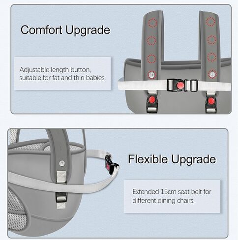 High Chair Straps for Baby, Travel High Chairs for Babies, Portable Dining Seat Belt with Shoulder Strap, Traveling Baby Essentials, Baby Harness Belt for Restaurant, Cart, Travel in Saudi Arabia