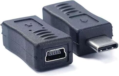 USB C to Mini USB Adapter, 2 Pack USB Type C Female to USB Mini 5pin Male Converter Adapter Suitable for Phone and Tablet(TypeC Female/Mini Male) in Kuwait