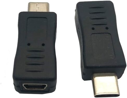 USB C to Mini USB Adapter, 2 Pack USB Type C Female to USB Mini 5pin Male Converter Adapter Suitable for Phone and Tablet(TypeC Female/Mini Male) in Kuwait