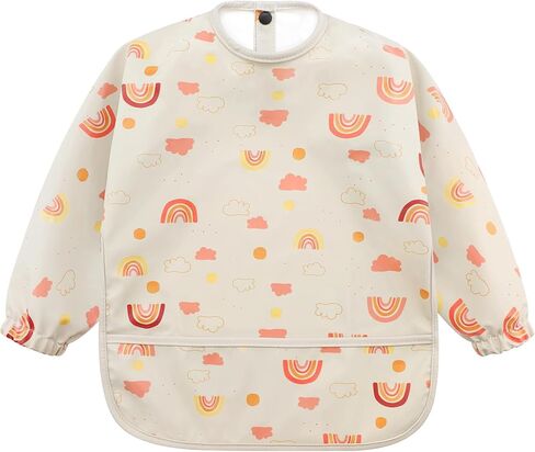 مريلة أطفال بأكمام طويلة من Accmor، مريلة بأكمام كاملة، مريلة للأطفال الصغار بأكمام مقاومة للماء، يمكن غسلها في الغسالة in Kuwait