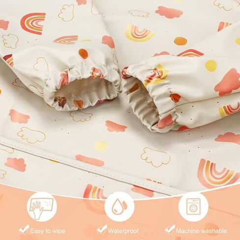 مريلة أطفال بأكمام طويلة من Accmor، مريلة بأكمام كاملة، مريلة للأطفال الصغار بأكمام مقاومة للماء، يمكن غسلها في الغسالة in Kuwait