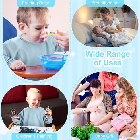 Accmor Long Sleeve Baby Bib, Full Sleeve Bib, Baby Toddler Waterproof Sleeved Bibs Smock, Machine Washable in Kuwait