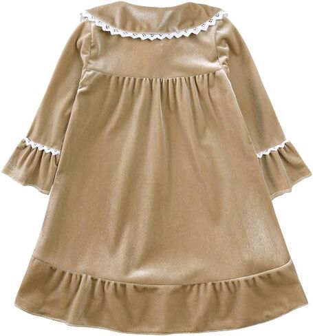 MYGBCPJS Toddler Baby Girl Christmas Dress Little Kids Velvet Warm Long Sleeve Ruffle Princess Skirt Pajamas Sleepwear in Saudi Arabia