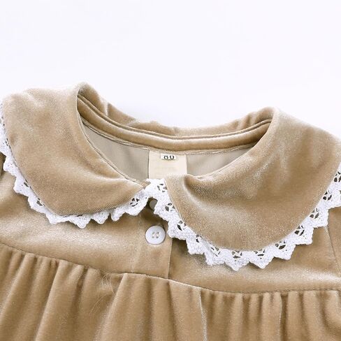 MYGBCPJS Toddler Baby Girl Christmas Dress Little Kids Velvet Warm Long Sleeve Ruffle Princess Skirt Pajamas Sleepwear in Saudi Arabia