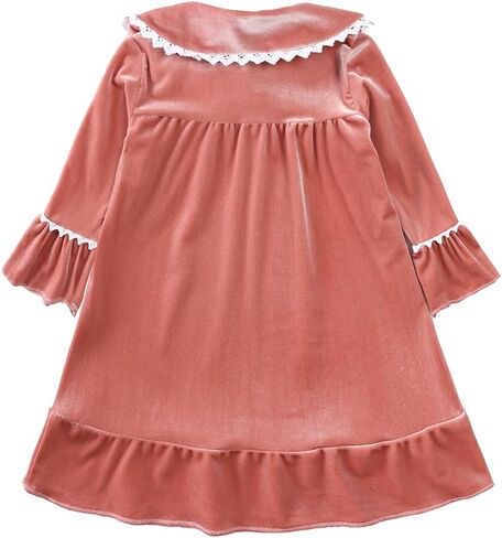 MYGBCPJS Toddler Baby Girl Christmas Dress Little Kids Velvet Warm Long Sleeve Ruffle Princess Skirt Pajamas Sleepwear in Saudi Arabia