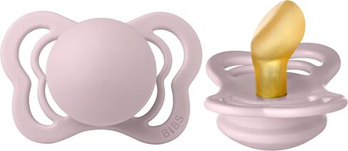 لهايات BIBS - مجموعة الأزياء الراقية | لهاية أطفال خالية من مادة BPA | صنع في الدنمارك | مجموعة من 2 لهايات فاخرة باللون الوردي البرقوق | الحجم 6-18 شهرا in Kuwait