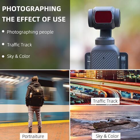 مجموعة مرشحات ND لـ DJI Osmo Pocket 3، 4 عبوات - مرشح عدسة CPL ND8 ND16 ND32 لملحقات الكاميرا DJI Osmo Pocket 3 Creator Combo in Kuwait