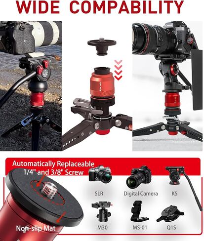 IFOOTAGE Cobra 3 Base-P Tripod,Low Profile Minipod,Pedal Locking Design,Auto Locking Sleeve,360°Smooth Rotation,1/4"&3/8" Screws,Bottom Rubber Foot in Kuwait