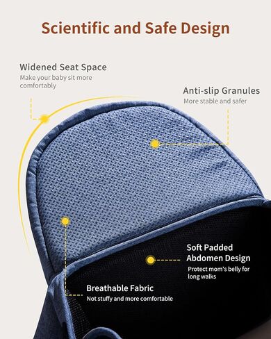 Baby Carrier, MOMTORY Hip Seat Carrier with Adjustable Strap & Various Pockets, Ergonomic Baby Hip Seat Carrier for Infants & Toddlers up to 50lbs (Blue) in Saudi Arabia