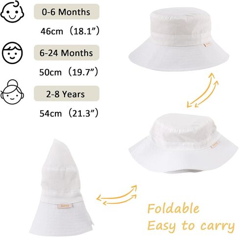 Bamery Baby Toddler Girls Bucket Hat Newborn Sun Hats for Boys Classic Infant Summer UV Protection Hats Kids Beach Cap in Saudi Arabia