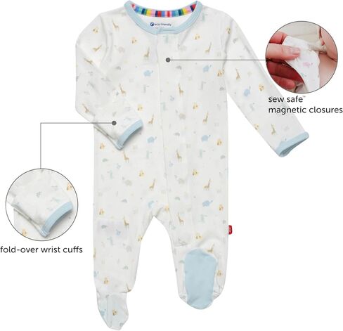 Magnetic Me Boys Modal Magnetic Baby Footie Pajamas | Silky Soft Modal Fabric | Baby Sleepers Available in Sizes PRE - 24M in Saudi Arabia