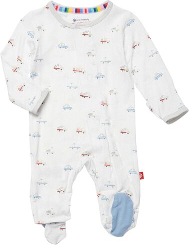 Magnetic Me Boys Modal Magnetic Baby Footie Pajamas | Silky Soft Modal Fabric | Baby Sleepers Available in Sizes PRE - 24M in Saudi Arabia