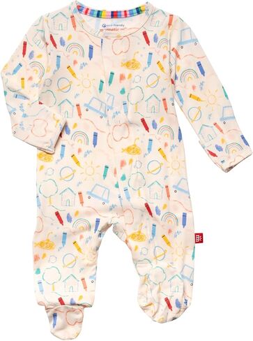 Magnetic Me Boys Modal Magnetic Baby Footie Pajamas | Silky Soft Modal Fabric | Baby Sleepers Available in Sizes PRE - 24M in Saudi Arabia