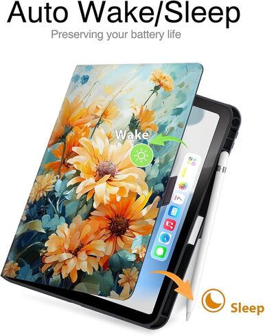 حافظة لجهاز iPad 10th Gen مقاس 10.9 بوصة مع حامل أقلام، وغطاء ذكي مع حزام يد، وحامل قابل للطي، وحافظات لجهاز iPad 10 إصدار 2022، الطائر الطنان in Kuwait