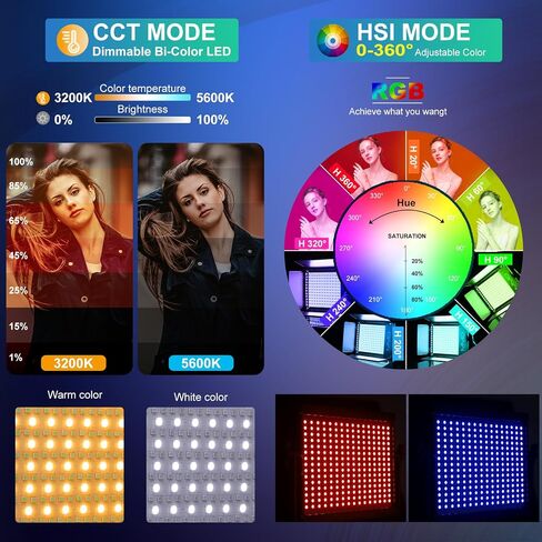 مجموعات إضاءة التصوير الفوتوغرافي GVM RGB مع 3 صناديق سوفت بوكس، وأضواء استوديو 880RS 60 وات مع تحكم بلوتوث، و3 حزم إضاءة فيديو مع 18 مشهد إضاءة، وأضواء لوحة LED لتسجيل الفيديو، 8330lux/0.5M in Kuwait
