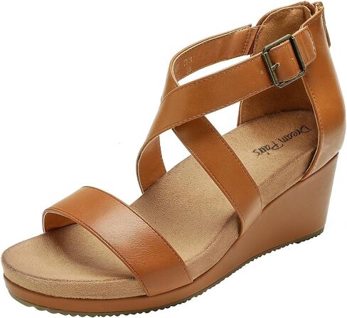 DREAM PAIRS Women's Wedge Platform Summer Sandals | Comfortable 2.4-inch wedge heels with soft faux suede footbed and adjustable strap for daily wear, or wedding dress shoes in Kuwait