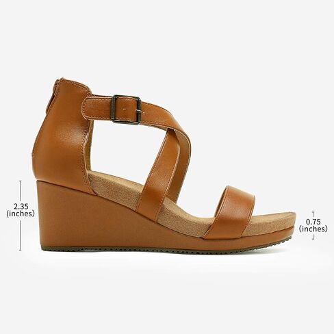 DREAM PAIRS Women's Wedge Platform Summer Sandals | Comfortable 2.4-inch wedge heels with soft faux suede footbed and adjustable strap for daily wear, or wedding dress shoes in Kuwait