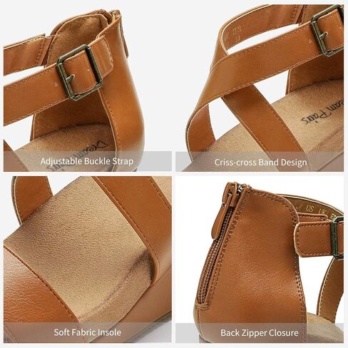DREAM PAIRS Women's Wedge Platform Summer Sandals | Comfortable 2.4-inch wedge heels with soft faux suede footbed and adjustable strap for daily wear, or wedding dress shoes in Kuwait