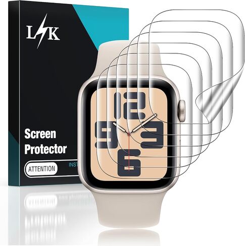LK 6 Pack Screen Protector Compatible with Apple Watch Series 6 5 4 SE 44mm Series 7 45 mm Flexible TPU HD Clear Film Bubble-Free (UF-010) in Kuwait