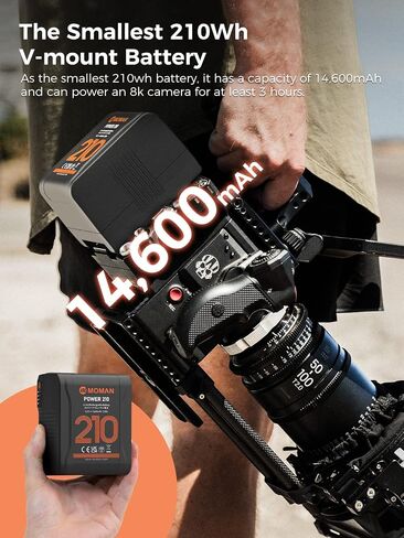 بطارية Moman V Mount، بطارية Power 210 V-Lock 210wh/14600mAh مع D-Tap ومخرجات USB-C بقدرة 65 وات متوافقة مع Aputure 300D ii و300X Video Light، V-Mount-Battery-Dtap-USB in Saudi Arabia