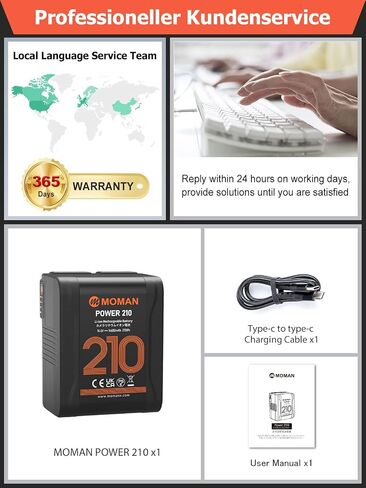 بطارية Moman V Mount، بطارية Power 210 V-Lock 210wh/14600mAh مع D-Tap ومخرجات USB-C بقدرة 65 وات متوافقة مع Aputure 300D ii و300X Video Light، V-Mount-Battery-Dtap-USB in Saudi Arabia