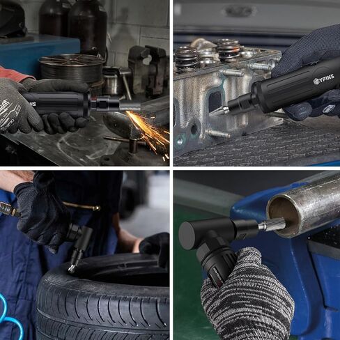EYPINS Air Die Grinder Kit, Right Angle 90 Degree & Striaght Angle Grinder with 10 PCs Tungsten Steel Rotary File, Lightweight for Grinding, Cutting, Polishing and Deburring, etc in Kuwait