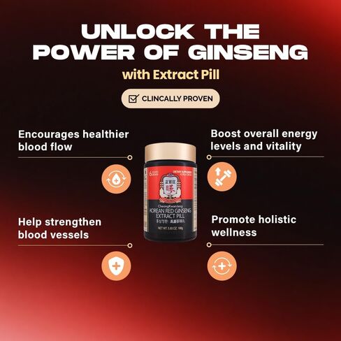 CheongKwanJang Korean Panax Red Ginseng Extract 800 Pills, Panax Ginseng Root Powder Pills for Men & Women, Natural Energy Supplements in Kuwait