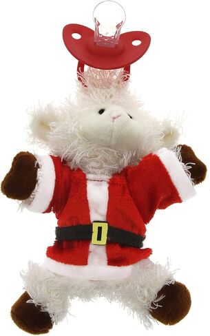 Trio - Soft Plush Pacifier Toy with Pacifier Outfit and Silicone Pacifier, Machine Washable, Lightweight (Santa, Small) in Saudi Arabia