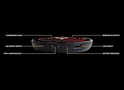 شاحن Star Trek اللاسلكي مع بطارية احتياطية مدمجة للشحن السلكي واللاسلكي عبر USB. شاحن هاتف محمول مع شعار مضاء بالزجاج الملون. هدايا ستار تريك والمقتنيات والأدوات in Kuwait