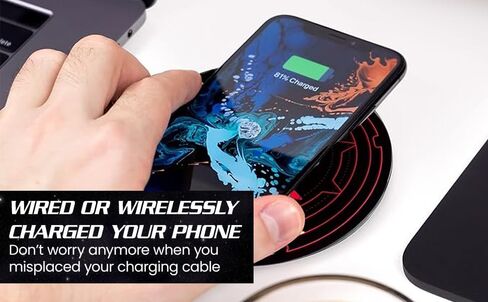 شاحن Star Trek اللاسلكي مع بطارية احتياطية مدمجة للشحن السلكي واللاسلكي عبر USB. شاحن هاتف محمول مع شعار مضاء بالزجاج الملون. هدايا ستار تريك والمقتنيات والأدوات in Kuwait