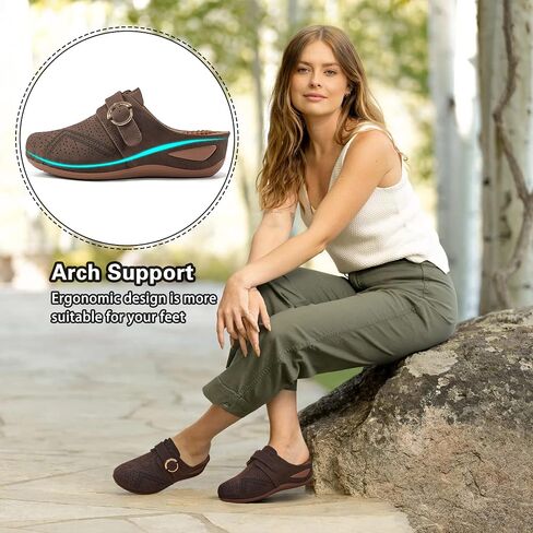 Alicegana Mules for Women Summer Sandals: Slip on Casual Womens Shoes Comfortable Closed Toe Dress Wedge Mule in Kuwait