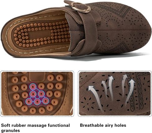 Alicegana Mules for Women Summer Sandals: Slip on Casual Womens Shoes Comfortable Closed Toe Dress Wedge Mule in Kuwait