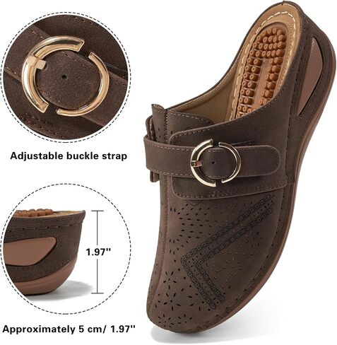Alicegana Mules for Women Summer Sandals: Slip on Casual Womens Shoes Comfortable Closed Toe Dress Wedge Mule in Kuwait