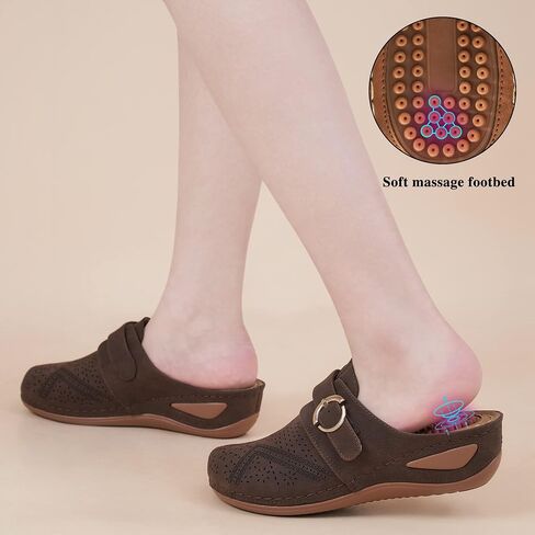 Alicegana Mules for Women Summer Sandals: Slip on Casual Womens Shoes Comfortable Closed Toe Dress Wedge Mule in Kuwait