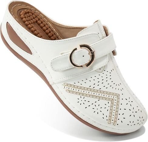 Alicegana Mules for Women Summer Sandals: Slip on Casual Womens Shoes Comfortable Closed Toe Dress Wedge Mule in Kuwait