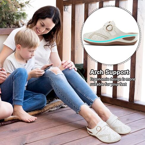 Alicegana Mules for Women Summer Sandals: Slip on Casual Womens Shoes Comfortable Closed Toe Dress Wedge Mule in Kuwait
