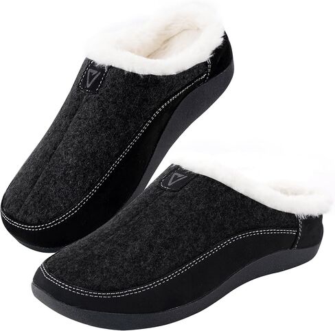 V.Step Orthopedic Slipper with Arch Support, Orthotic Slipper for Plantar Fasciitis Pain Relief,House Slipper for Man Women, Sherpa Lining Bedroom Slipper Shoe Indoor Outdoor Anti-Skid Rubber Sole in Kuwait