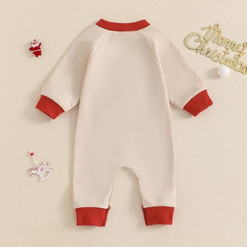 ZyHwShine Christmas Baby Girl Boy Outfit My First Christmas Jumpsuit Romper Long Sleeve Sweatshirt Fall Winter Clothes in Saudi Arabia