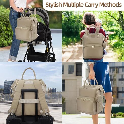 Diaper Bag Backpack with Baby Changing Station, Stylish Changing Bag, Large Travel Diaper Bag, Waterproof Baby Boy Girl Bag, Unisex Baby Registry must have - Plus Bonus Gift (Mocha Brown) in Saudi Arabia