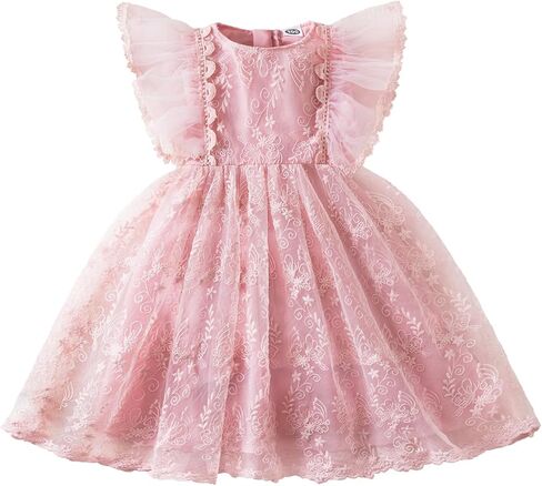 NNJXD Little Girl Tutu Dress Tulle Ruffles Flower Girls Wedding Party Dresses in Kuwait