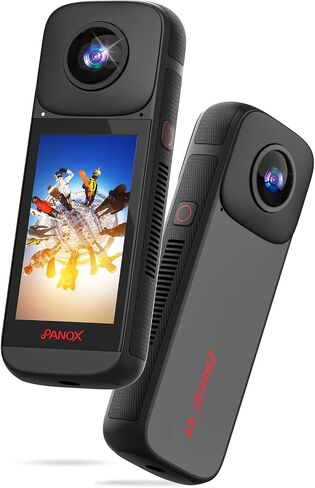 V2 360 Vlog Camera Kit with 3.0" Touchscreen-5.7K 360 Video, 1/2" 48MP Sensors, 72MP 360 Photo, Multi-Platform 4K 360° HDR Live Streaming, Fast Charging in Kuwait