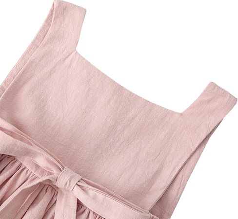 Toddler Girl Cotton Linen Dress Sleeveless Button Summer Beach Sundress in Saudi Arabia