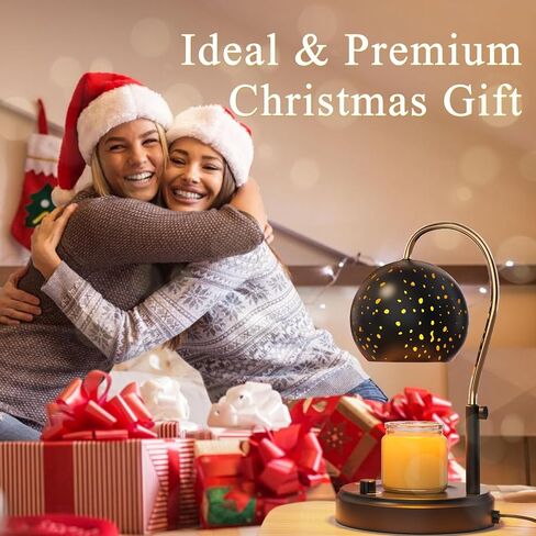Candle Warmer Lamp with Timer, Stepless Dimmable Candle Lamp Warmer, Electric Candle Warmer Adjustable Height, Wax Warmer for Scented Wax with 2 Bulbs, for Festival&Home Decor (Black Mini) in Saudi Arabia