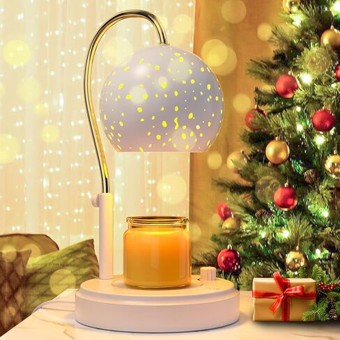 مصباح تدفئة الشموع مع مؤقت، سخان شموع قابل للتعتيم بدون خطوات، سخان شموع كهربائي بارتفاع قابل للتعديل، سخان شمع للشمع المعطر مع مصباحين، للمهرجانات وديكور المنزل (أسود صغير) in Kuwait