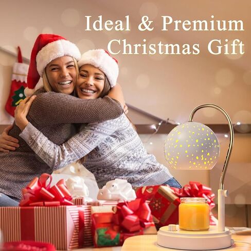 مصباح تدفئة الشموع مع مؤقت، سخان شموع قابل للتعتيم بدون خطوات، سخان شموع كهربائي بارتفاع قابل للتعديل، سخان شمع للشمع المعطر مع مصباحين، للمهرجانات وديكور المنزل (أسود صغير) in Kuwait