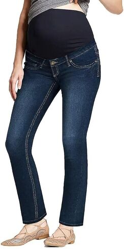 Hybrid & Company Women's Maternity Stretch Jeans | Comfortable stretch denim, bootcut leg style, real pockets, supportive maternity design, suitable for daily use in Saudi Arabia
